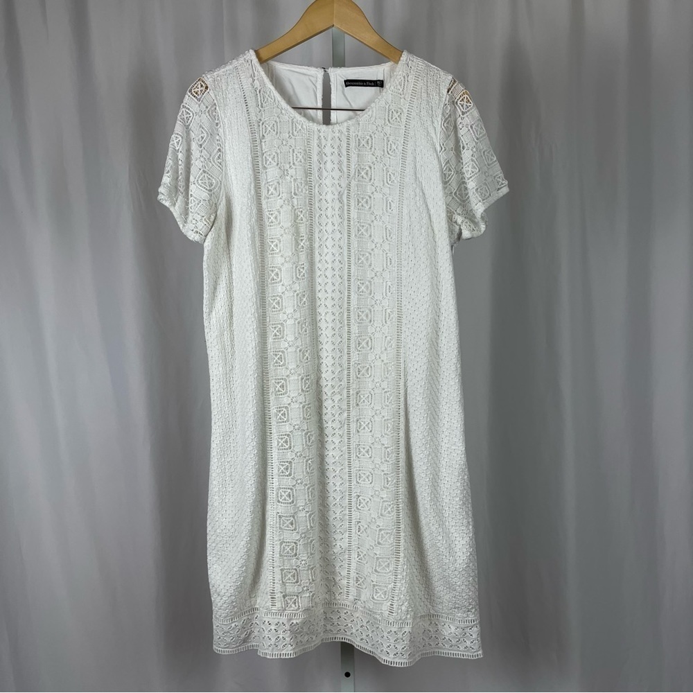 Abercrombie & Fitch XL Tall Crochet Lace Boho Sheath Dress Formal Beach Wedding